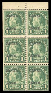 United States Possessions, Canal Zone #71e Cat$80, 1924 1c deep green, bookle...