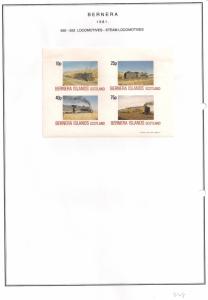 SCOTLAND - BERNERA - 1981 - Steam Locomotives (3) - 4v Imperf Sheet - MLH