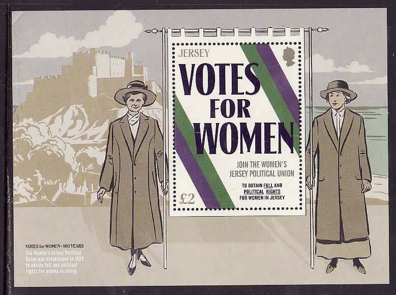 Jersey-Sc#2182- id9-unused NH sheet-Women Suffrage centenary-2018