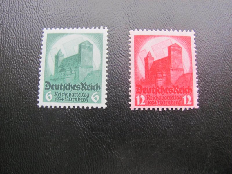 GERMANY 1934 MNH SC 442-443 NAZI CONGRESS SET SUPERB 85 EUROS (112)