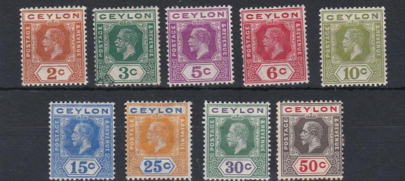 CEYLON  1912 - 25  VARIOUS VALUES TO 50C   MH  
