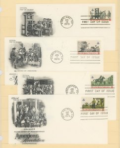 US 1476-79 1973 American Revolution 4 FDC's