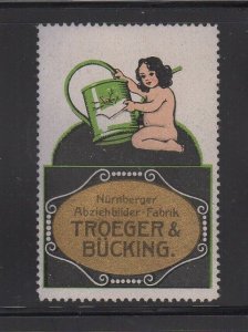 German Advertising Stamp - Troeger & Bücking Decals Factory, Nürnberg