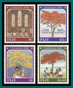 Fiji 1989 Christmas, MNH #615-618,SG802-SG805