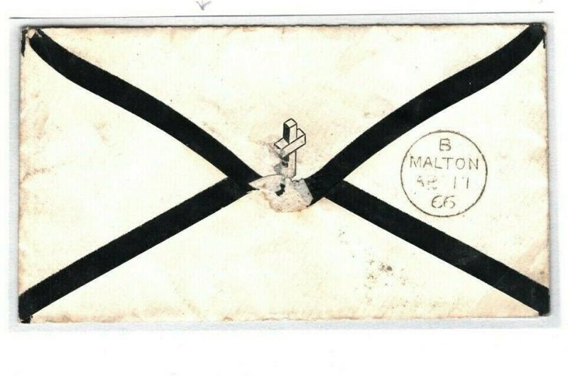 GB Cover YORK *1d* CHARGE MARK Forwarded 1866 SG.43 Scarborough {samwells}B75 