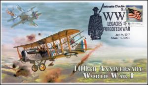 17-309, 2017,World War I, Event Cover, Pictorial Postmark, WW I, 100th Anniv