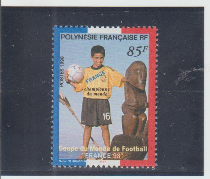 French Polynesia  Scott#  742  MNH  (1998 Overprinted Soccer)