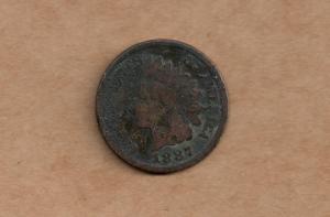 1887 Indian Head Penny, Circulated