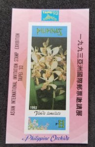 *FREE SHIP Philippines Orchids 1993 Flower (ms) MNH *Taiwan TAIPEI '93 *imperf