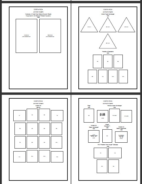 PRINTED COSTA RICA 1863-2010 STAMP ALBUM PAGES (207 pages)