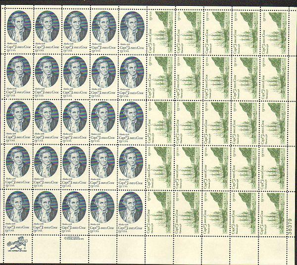 US #1732-33 Mint Sheet Capt James Cook  