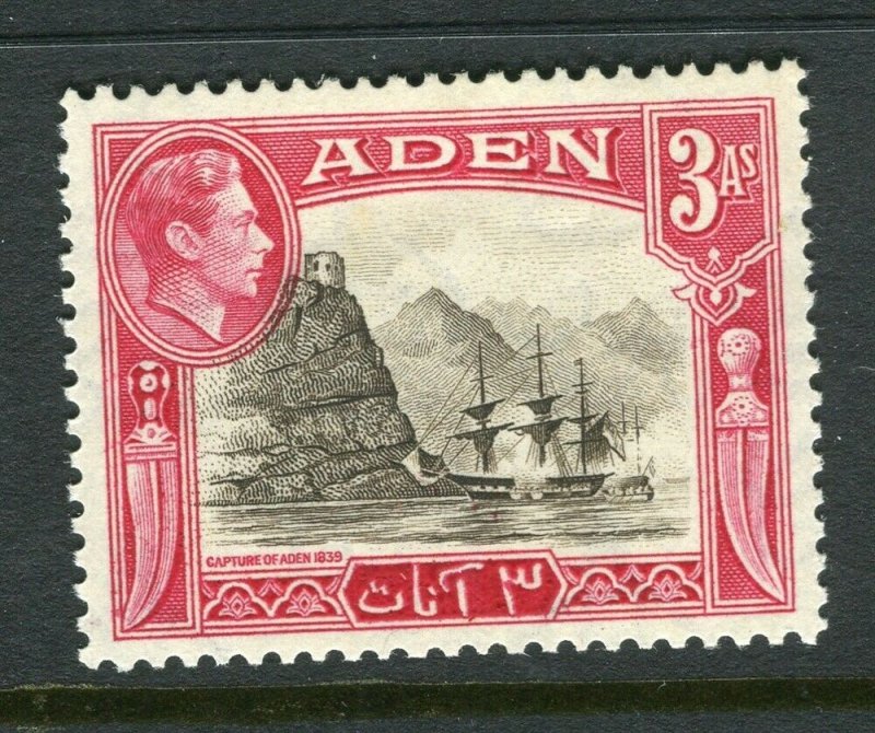 ADEN; 1938 early GVI issue fine Mint hinged Shade of 3a. value