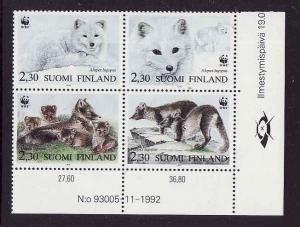 Finland-Sc#907-unused NH  set-Wolf-WWF-Animals-Alopex Lagorus-1993-