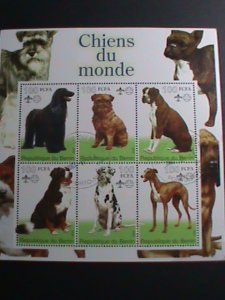 BENIN 2002 LOVELY DOGS- WITH SCOUT LOCO CTO SHEET VERY FINE