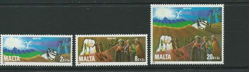 MALTA SG698/700 1982 CHRISTMAS MNH