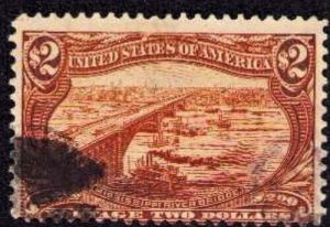 Scott 293   $2.00  Eads Bridge St Louis Mo Trans Mississippi 1898 