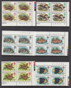 BERMUDA # 363-379 MNH T/LIGHT PLT BLKS+363,368,369,371,373,376 MNH G/BLKS OF 20