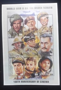 O) GUYANA, WORLD WAR II ON THE SILVER SCREEN, CINEMA, MNH