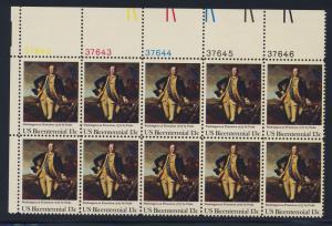 1704  MNH plate block 