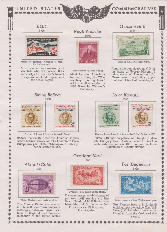 Americas U.S. Postal Stamps,  #1092/1123 Range from/to