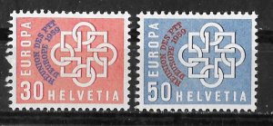 Switzerland # 376-77  Europa - PPT Overprint    (2)  Mint NH