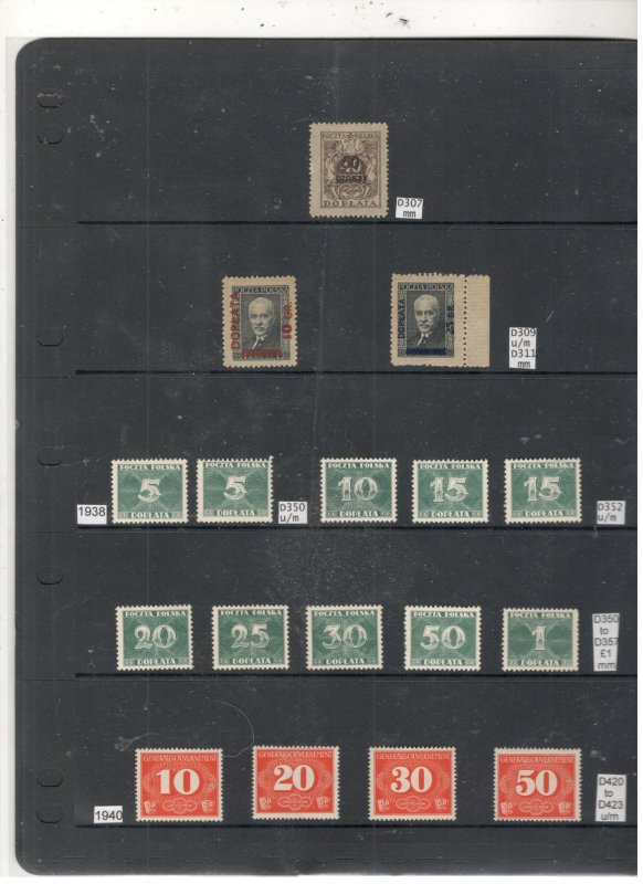 POLAND COLLECTION ON STOCK SHEETS, ALL MINT