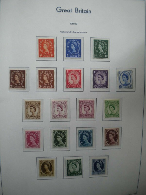 GB QEII 1955 St Edward's Crown Wildings Complete set of 19 Superb U/M Cat £165 