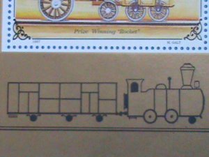 1997-SC#2255L- MONGOLIA STAMP -LOCOMOTIVES TRAINS- MINT-NH S/S STAMP SHEET #2