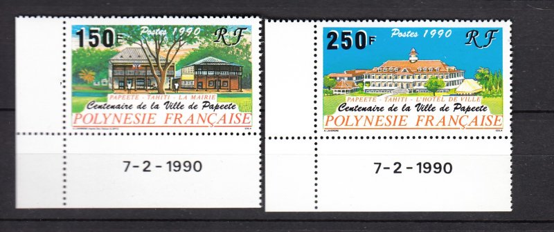 J25988  jlstamps 1990 french polynesia set mnh #538-9 buildings