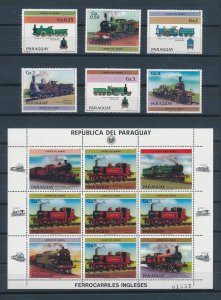 [113663] Paraguay 1984 Railway trains Eisenbahn English Locomotives  MNH