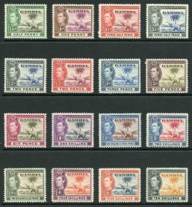 Gambia SG150/161 1938 KGVI Wmk Mult Script CA Set of 16 M/M