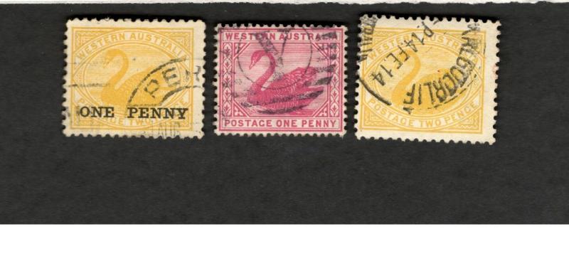 Western Australia SCOTT #62 #91 #103  Θ used stamps