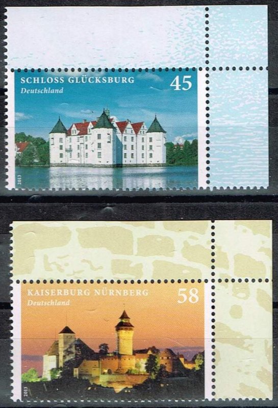 Germany 2013,Sc.#2706-7 MNH, Glücksburg Castle/Kaiserburg Nürnberg