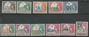 Basutoland # 46-56 QE II Definitives, complete  (11) Unused VLH