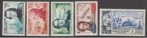 NEW CALEDONIA 1953/1954 COMPLETE, AIRMAIL, YVERT # 280/283+A65, VF MLH*