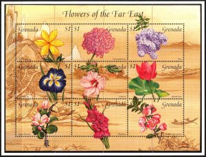 Grenada 1996 Flowers for the Far East Sheet MNH