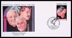 Marshall Islands SC#475 WORLD WAR II TEHERAN CONFERENCE 1943 (1993) FDC