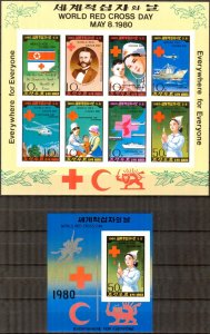 Korea 1980 Medicine Red Cross Imperf. Mi. 1976/83B Bl.71B MNH