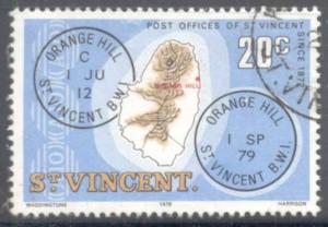 St Vincent ~ #558 ~ 20c Cancellation ~ Used