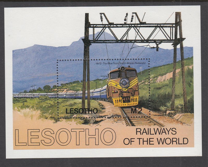 Lesotho 458 Train Souvenir Sheet MNH VF