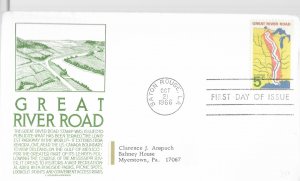 1966 FDC, #1319, 5c Great River Road, Anderson