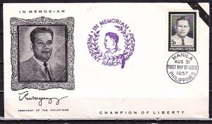 Philippines, Scott cat. 638. President R. Magsaysay.. First day cover. ^