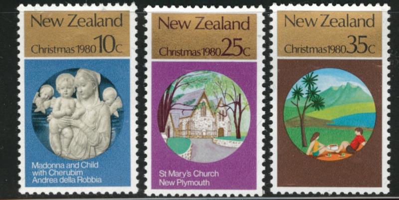 New Zealand Scott 715-717 MNH** Christmas 1980 set