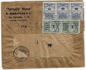 Salvador 1916 San Salvador cancel on ad cover for druggist/pharmacy to the U.S.