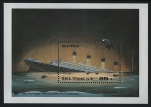 Bhutan 1989 MNH Sc 750 25nu R.M.S. Titanic sinking Sheet