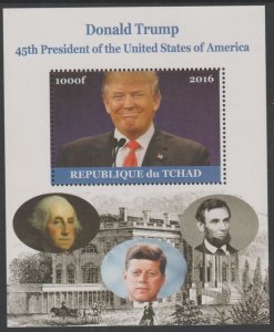 CHAD - 2016 - Donald Trump - Perf Souv Sheet #2  - MNH - Private Issue