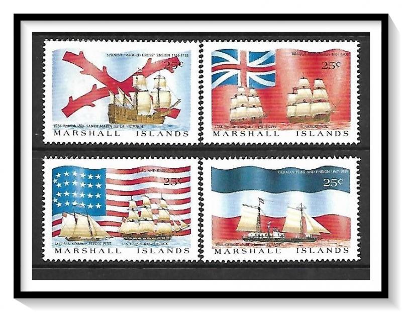 Marshall Islands #191-194 Colonial Ships & Flags Set MNH