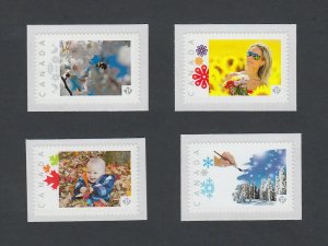 FOUR SEASONS = Set of 4 PICTURE POSTAGE Personalized stamps Canada 2013 [p4s4]