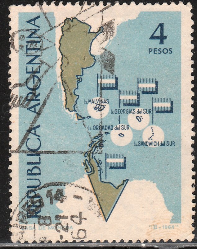 ARGENTINA 758, 4P MAP. USED. VF. (308)