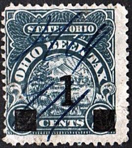 1¢ Ohio Beer Tax Stamp (Revalued): Used